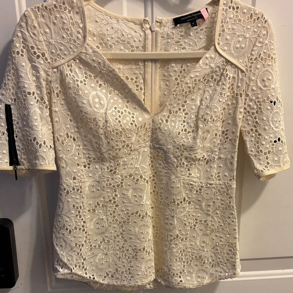 Elegant Cream Lace Top
